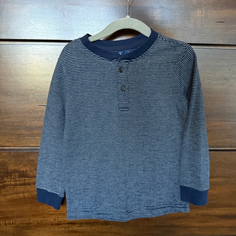 Janie and Jack Striped Henley Tee Size 3T